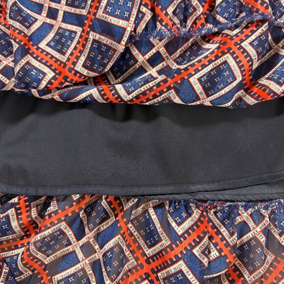 Scotch & Soda Amsterdams Blauw Boho Maxi Dress S Geo Print Fall Chic - Picture 12 of 16